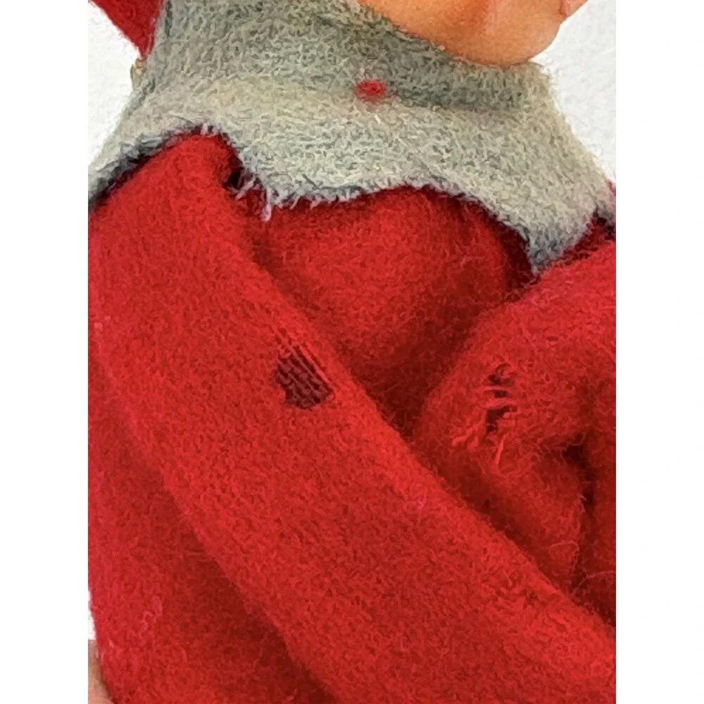 Knee Hugger Christmas Elf Ornament Vintage Red Felt Suit Japan Pixie Delta